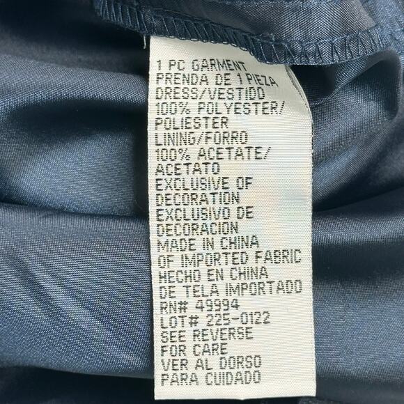 NWT R&M Richards Navy Blue Evening Cocktail Beaded Dress Womens Petite Size 16P - Picture 10 of 12